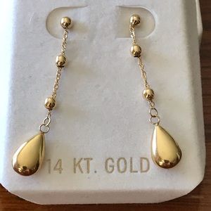 14 KT. Gold Tear Drop Earrings